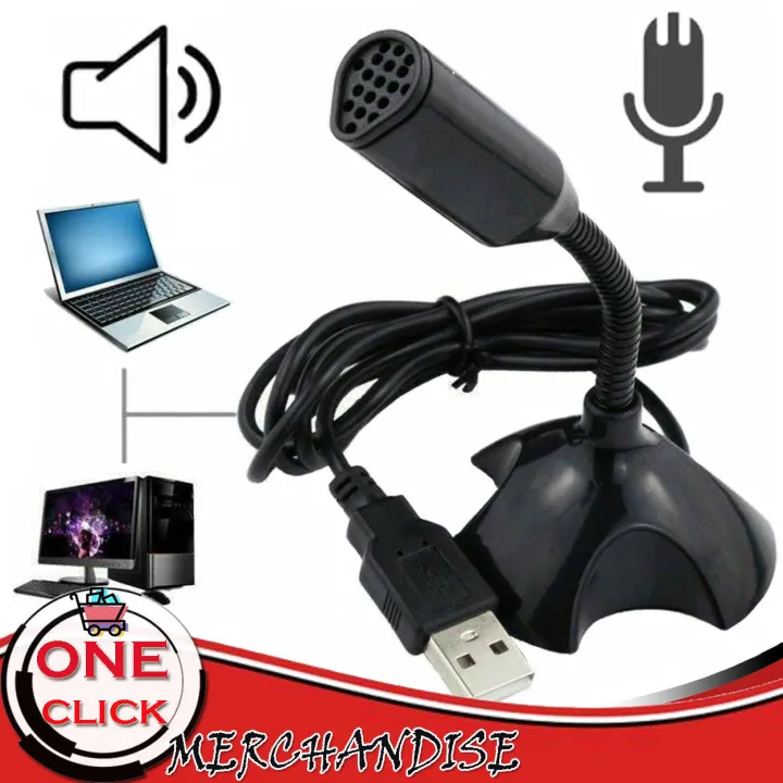 Stand Mic for Desktop PC Adjustable USB Laptop Microphone Mini Studio