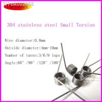 ☏✠ 304 stainless steel Small Torsion Spring Hairpin Spring 180/120/90/60 Degree Torsion Spring Wire Diameter 0.8mm 5PCS