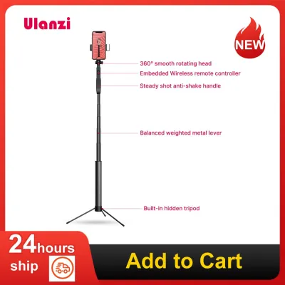 Ulanzi ขาตั้งแบบสามขา MT-53 Selfie สำหรับโทรศัพท์อลูมิเนียม,ป้องกันการสั่นไหวที่วางโทรศัพท์ไฟ LED เลนส์ติดกล้องโทรศัพท์มือถือสำหรับบันทึกวิดีโอ