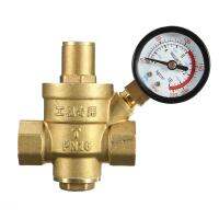 DN15 1/2” Brass Water Pressure Reducing Maintaining Valves Regulator Adjustable Relief Valves With Gauge Meter 85*63mm