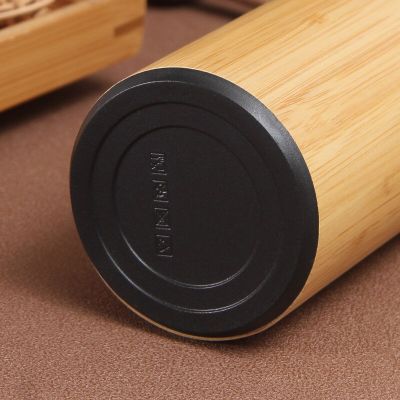300Ml-500Ml Creative Bamboo Thermos Bottle Stainless Steel Water Bottles Vacuum Flask Portable Coffee Thermos Cup Customize LogoTH