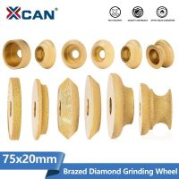 XCAN Dry Vacuum Brazed Diamond Grinding Wheel Edge Profile Grinding Disc for Angle Grinder Bore 20mm Diameter 3inch/75mm