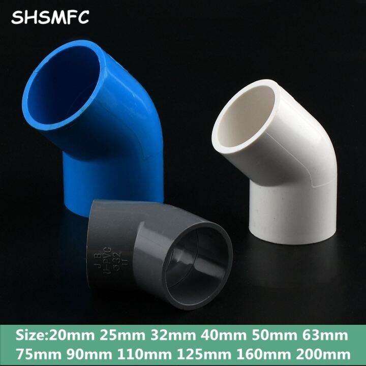 1 3Pcs I.D 20 75mm PVC 45 Degree Equal Elbow Connector PVC Pipe