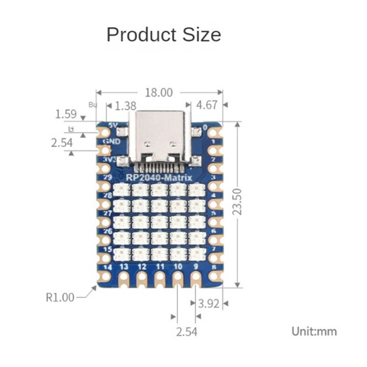 mini-development-board-kit-rp2040-matrix-mini-development-board-with-5x5-led-matrix-on-board-rp2040-dual-core-processor