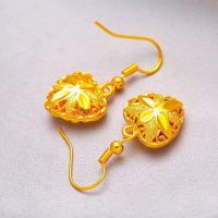 ❧✥ Hong Kong Genuine Gold-plated Love Earrings Fashion Boutique Earrings for Mothers and Girlfriends as Gifts for Allergies