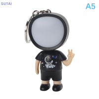 ?【Lowest price】SUTAI พวงกุญแจตุ๊กตาการ์ตูนไฟ LED พวงกุญแจสร้างสรรค์จี้นำพวงกุญแจหลากสีพวงกุญแจพลาสติกที่ทนทานสำหรับปาร์ตี้วันเกิด