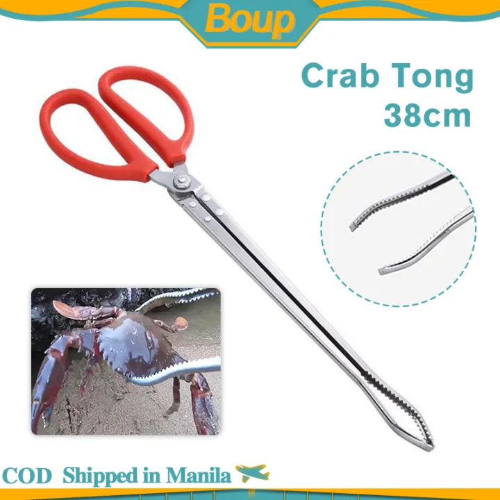 Stainless Steel Crab Tong MultiFunction Clip Scissor Tongs Mud Tongs