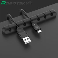 Pemegang Kabel USB Pengatur Kabel Silikon Pemegang Klip Manajemen Winder Kabel Fleksibel untuk Headset Earphone Keyboard Mouse