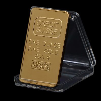 ของใหม่100% คุณภาพสูงชุบทองชั้นเครดิตบาร์ทองแท่งสวิตเซอร์แลนด์เหรียญที่ระลึกสินเชื่อ LYB3816ธนาคารเงิน