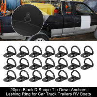 X Autohaux 20 30 50 pcs Black D Shape Tie Down Anchors Lashing Rings for Car Truck Trailer Cargo RV Boats