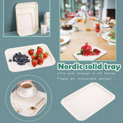 Serving Tray Rectangular Plastic Tray Food Serving Trays Anti-slip Scratch-resis Home Trays Decorative Shelving Rack Drain Board