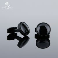 TOMYE Matte Black Round Groom Custom Enamel Unique Cufflinks for Shirt Men XK19S123 Cuff Link