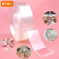 ✙▨♧ Transparent Nano Tape Reusable Waterproof Adhesive Traceless Double Sided Tape Heavy Duty Strips DIY Craft Toy Bubble Supplies