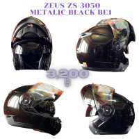 หมวกกันน็อคทัวร์ริ่ง ยกคางแว่น2ชั้น ZEUS HELMET รุ่น ZS-3050 metalic black/gray