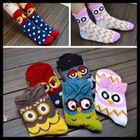 HUJAKON Korean Unisex Women Cartoon Owl Socks Cotton Winter Warm Animal Print