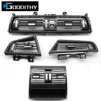 LHD มือซ้ายไดรฟ์คาร์บอนไฟเบอร์ Full Chrome เครื่องปรับอากาศ AC Vent Grille Outlet สำหรับ BMW 5 Series F10 520 521 523 525