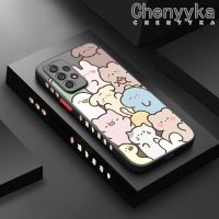 Chenyyka เคสปลอกสำหรับ Samsung Galaxy A52s 5G A52 4G A52 5G เคสเต็มหน้าจอลายสัตว์น่ารักบางมีน้ำค้างแข็งโปร่งใสแข็งขอบสี่เหลี่ยมกันกระแทกปลอกซิลิโคนคลุมทั้งหมดเคสนิ่มสำหรับป้องกัน