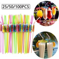 【CW】 25/50/100pcs Umbrella Cocktail Drinking Disposable Straws Hawaii Party Facvor Juice Parasols Straws For Bar Summer Home Decor