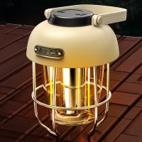 LED Retro Camping Light Tent Lamp Type-C USB Charging Waterproof Portable Camping Lantern 2000mAh 270lm 3 Modes Outdoor Lighting