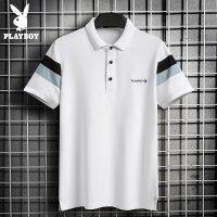 playboy เสื้อเชิ้ตโปโล ผ้าฝ้าย แขนยาว ระบายอากาศได้ดี แฟชั่นสําหรับผู้ชาย