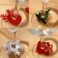 【hot】☽  10pcs Felt Wine Cup Glass Card Decoration Table  Xmas New Year Supplies Navidad Noel