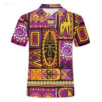 New Male 3d 2023 Polo Tees Breathable Comfortable African Totem Print Short Polo Tshirt Fashion Floral Polp Violet Dropshiop 5xl Unisex summer polo