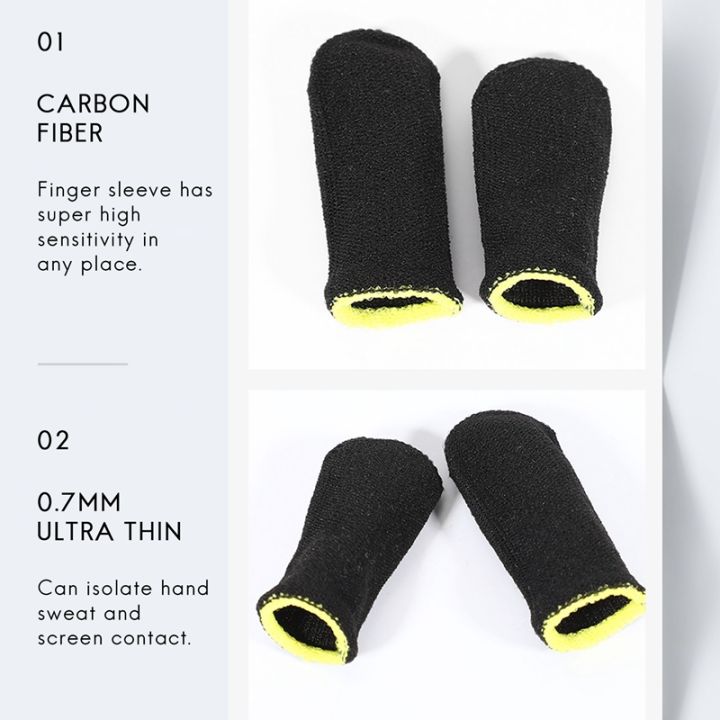 18-pin-carbon-fiber-finger-sleeves-for-pubg-mobile-games-press-screen-finger-sleeves-black-amp-yellow-16-pcs