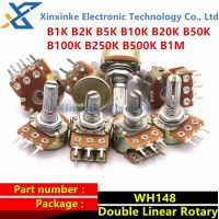 5PCS WH148 6PIN 15MM Resistor Double Linear Rotary Adjustable Potentiometer B1K 2K 5K10K 20K 50K 100K 500K B1M Ohm