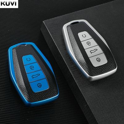 huawe Leather TPU Car Remote Key Case Cover Holder Shell For Geely Emgrand X7 EX7 Coolray 2019-2020 Auto Styling Fob Accessories
