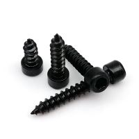 10/50pcs M2 M2.6 M3 M3.5 M4 M5 M6 Black Carbon Steel Allen Hex Hexagon Socket Cap Round Head Self Tapping Wood Screw L=4-50mm Nails Screws  Fasteners