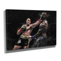 โปสเตอร์ชกมวย Tyson Fury Deontay Wilder โปสเตอร์ทำมือศิลปะพิมพ์บนผนังผ้าใบของขวัญมนุษย์ถ้ำบ้านผ้าใบพิมพ์1ชิ้นกรอบไม้ด้านในหรือไร้กรอบ (ขนาดภาพสามารถปรับแต่งได้)