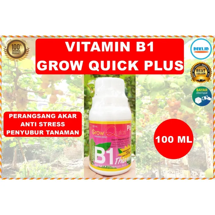 Vitamin B1 Grow Quick 100 Ml Plus Thiamine ZPT Pupuk Anti Stres ...