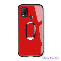 UCUC เคสโทรศัพท์เคสสำหรับ Infinix Hot 10S NFC/Hot10S ของแข็ง360 Roble ที่วางแหวนแม่เหล็กกรณีกระจกเทมเปอร์ปลอกโทรศัพท์ป้องกันกลับกันกระแทก