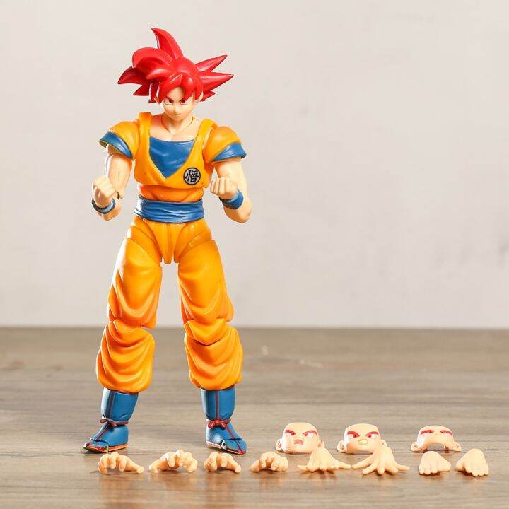 ของเล่นรูปแบบ-brinquedos-ขยับได้ข้อต่อตุ๊กตาขยับแขนขาได้-goku-สีแดงเทพซุปเปอร์ไวย่าดราก้อนบอล-z-shf