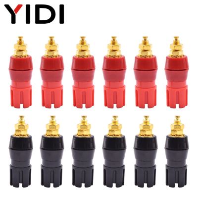 10pcs/lot Plum Binding Post 4mm Banana Plug Socket Red Black Power Supply Terminal Connector for Audio Speaker Amplifier Cable  Wires Leads Adapters