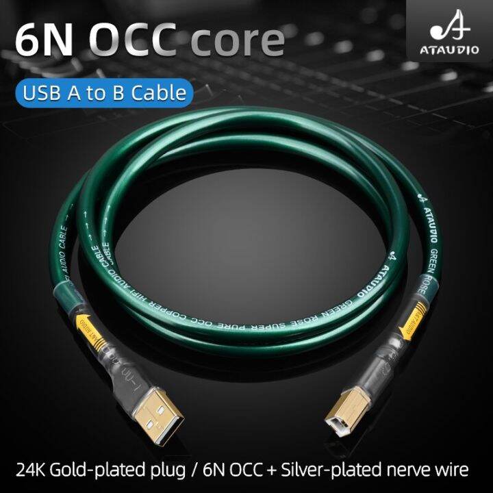 Silver Plated Hifi Usb Cable High Quality 6N OCC A-B C-B Cable Type DAC ...