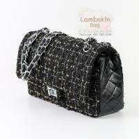 C Classic Tweed and Lambskin Leather