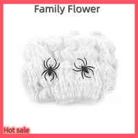 Family Flower Flash Sale ใยแมงมุมเทียมตกแต่งฮาโลวีนใยแมงมุมพร้อมแมงมุมปลอมอุปกรณ์ตกแต่งฉากปาร์ตี้น่ากลัวของตกแต่งบ้านสยองขวัญ