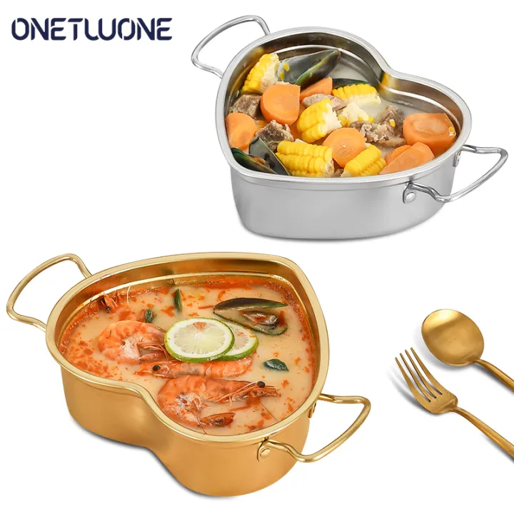 304 stainless steel pot Heart Shape wok Instant noodles pot