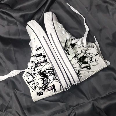 ▣┅  Naruto joint canvas shoes in the spring and autumn 2022 new students of men and women lovers shoes splash-ink high help graffiti personality