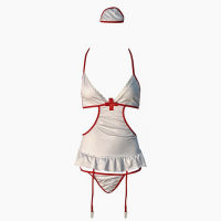 Feng Qi shop LALANG Womens Lingerie White Nurse Uniform Temptation Sets (Color: White)