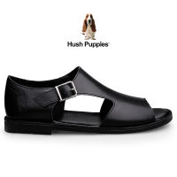 Hush Puppies_รองเท้าผู้ชาย รุ่น Mycroft Holmes HP KHSFB2828B - สีดำ Velcroe รองเท้าแตะหนังแท้ รองเท้าแตะ รองเท้าแตะแบบรัดส้น