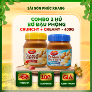 Combo 2 hũ bơ đậu phộng Creamy + Crunchy 400gr DAN D PAK 100% thành phần