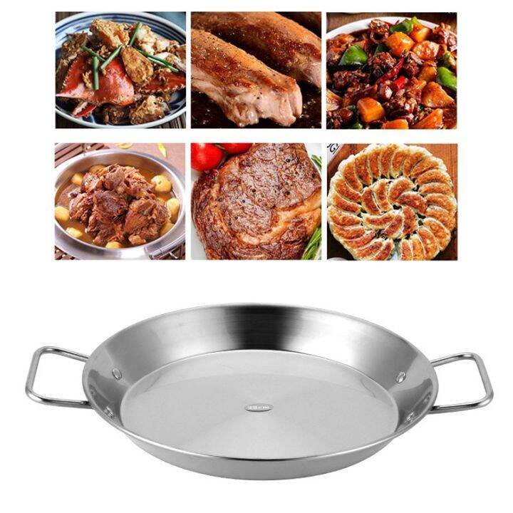 Stainless Steel NonStick Paella Pan Spanish Seafood Frying Pot Wok