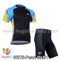 ชุดจักรยานแขนสั้นทีม Pearl Izumi 14 (03) สีดำฟ้าเหลือง