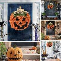 【LZ】✠▲  Mão-Woven Halloween Pumpkin Wreath Partido Arranjo Props Pingente Pingente Ornamentos Decoração Festival Fantasma Natal