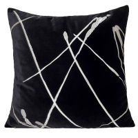 Art Home Luxury Velvet Cushion Cover For Couch Bolster Pillow Case Modern Simple Geometric Embroidered 4 Colors Sofa Coussin