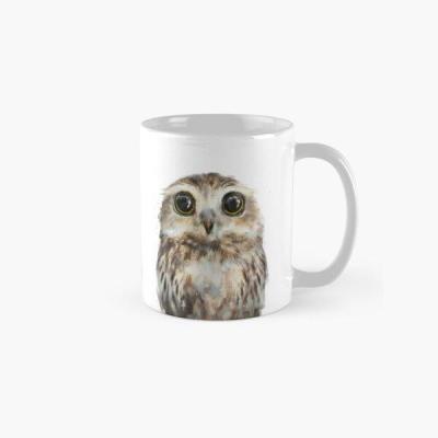◇☫☢ Little Owl Classic Mug Coffee Gifts Image Photo Drinkware Design Simple Handle Round Picture Printed Cup Tea