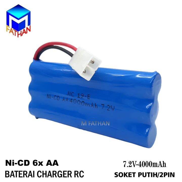 Baterai Cas RC/Mobil Remot Control 6x AA NI-CD 7.2volt - 4000mAh Model