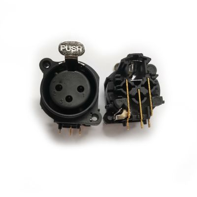 ☋♚ 10PCS/Lot XLR Audio Female Socket/Jack Connector 3-Poles 90-Degrees PCB Mounting Panel